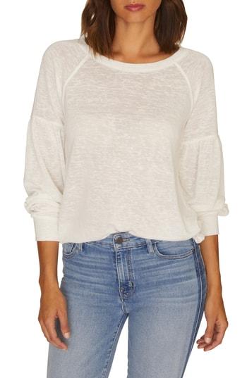 Women's Sanctuary Blouson Sleeve Cozy Top, Size - Ivory