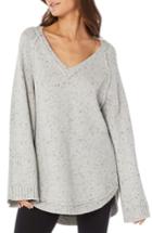 Women's Michael Stars Confetti Curved Hem Tunic Sweater - Grey