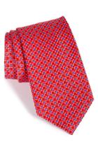 Men's Nordstrom Men's Shop Geo Pattern Silk Tie, Size - Red