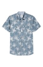 Men's Rip Curl Palm Trip Short Sleeve Shirt - Blue