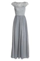 Women's Hayley Paige Occasions Embroidered Bodice Net Gown - Grey