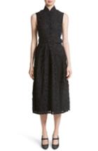 Women's Co Floral Embroidered Dress - Black