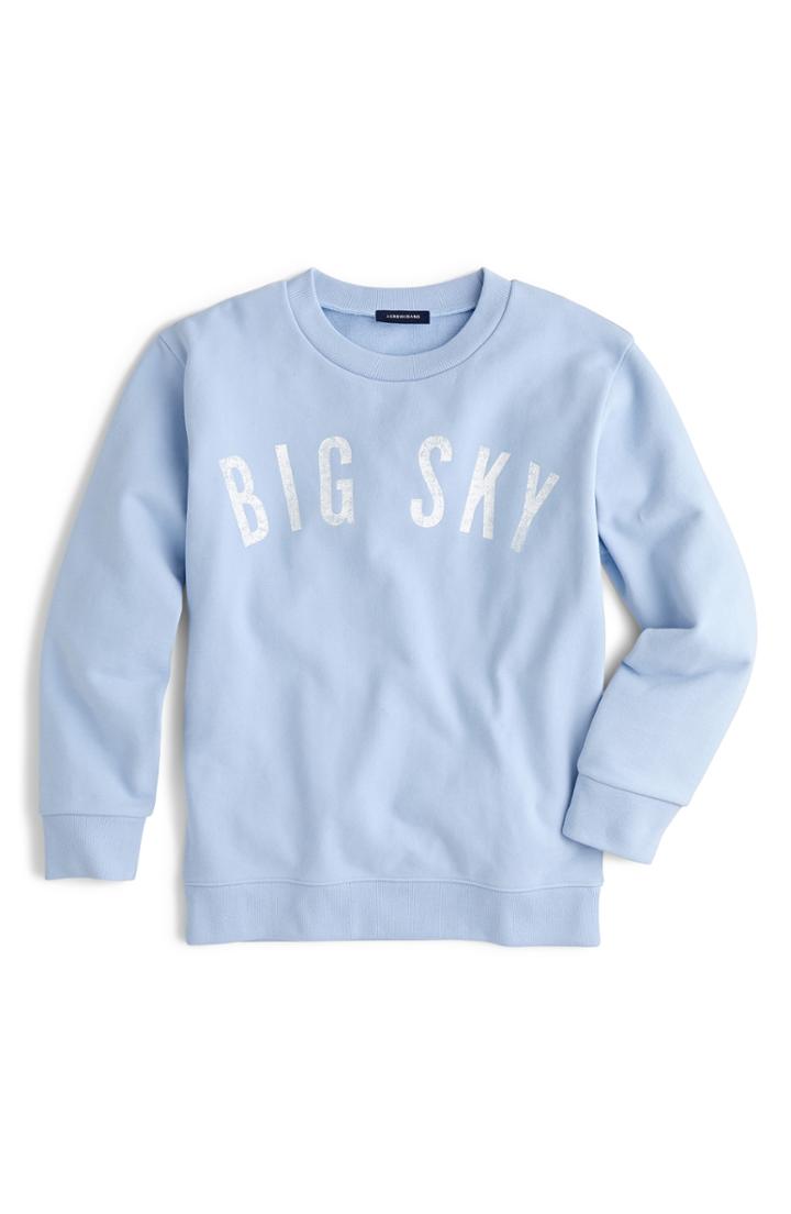 Women's J.crew Big Sky Sweatshirt, Size - Grey
