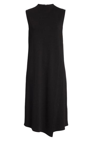 Women's Eileen Fisher Sleeveless Mock Neck Dress, Size - Black