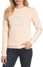 Women's Bow & Drape Material Girl Sweatshirt - Pink