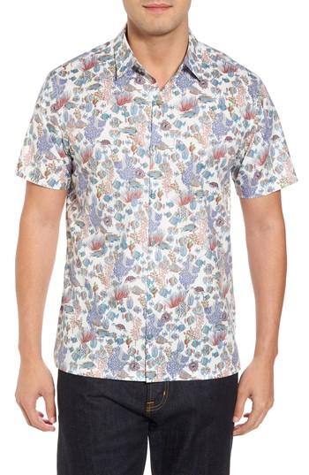 Men's Tori Richard Aquaculture Slim Fit Camp Shirt - White