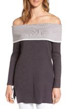 Women's Ming Wang Off The Shoulder Tunic - Grey