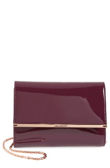 Ted Baker London Kerstin Patent Leather Crossbody Bag - Purple