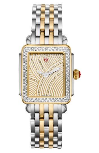Women's Michele Deco Diamond Diamond Dial Bracelet Watch Head & Bracelet, 29mm X 31mm