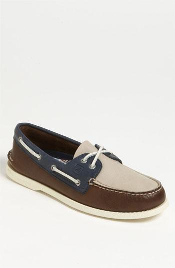 Sperry Top-sider 'authentic Original' Boat Shoe (men) Off White/ Mahogany/ Navy