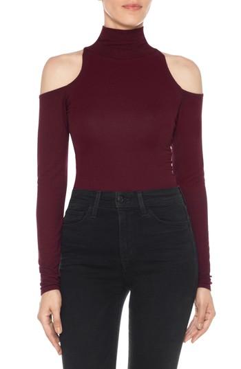 Women's Joe's Olivia Cold Shoulder Ribbed Turtleneck - Red