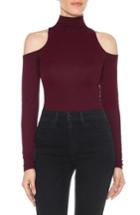 Women's Joe's Olivia Cold Shoulder Ribbed Turtleneck - Red
