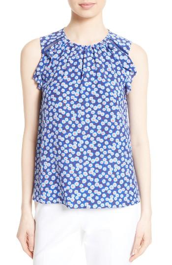Women's Kate Spade New York Tangier Floral Silk Ruffle Top