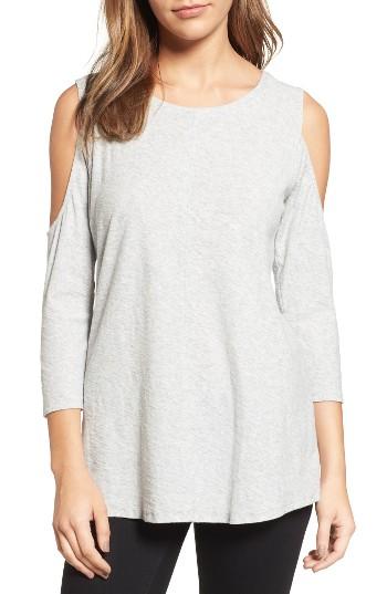 Women's Two By Vince Camuto Cold Shoulder Slub Cotton Top - Grey
