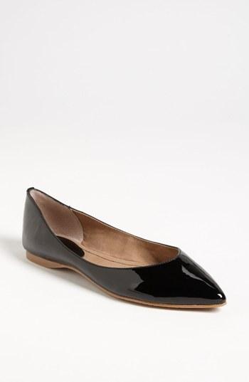 Bp. 'moveover' Pointed Toe Flat Black Patent