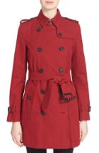 Women's Burberry London 'kensington' Double Breasted Trench Coat - Red