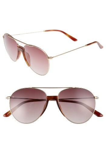 Men's Smoke X Mirrors Fortunate Son 55mm Gradient Lens Aviator Sunglasses - Tortoise- Matte Gold/ Brown