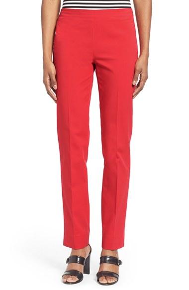 Women's Lafayette 148 New York 'stanton' Slim Leg Ankle Pants - White