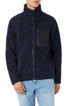 Men's Topman Textured Borg Fleece Jacket, Size - Blue