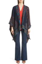 Women's Etro Geo & Floral Wool Blend Jacquard Cape
