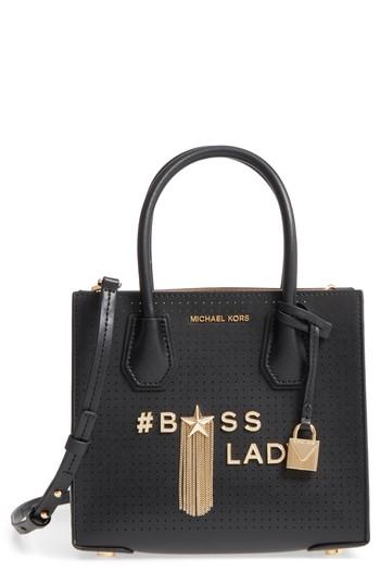 Michael Michael Kors Small Mercer Messenger Leather Tote -