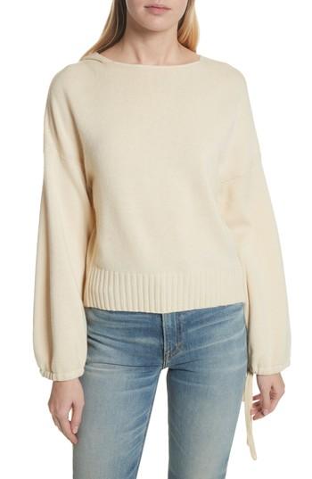 Women's Vince Scrunch Sleeve Wool & Cashmere Hoodie - Yellow