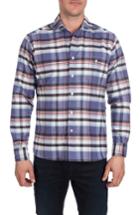 Men's Psycho Bunny Flannel Sport Shirt, Size - Purple