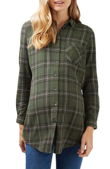 Women's Topshop Plaid Maternity Shirt