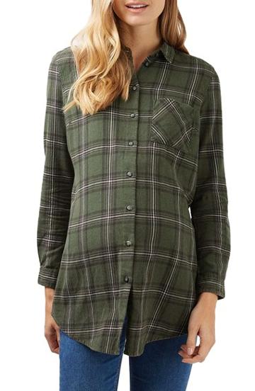 Women's Topshop Plaid Maternity Shirt