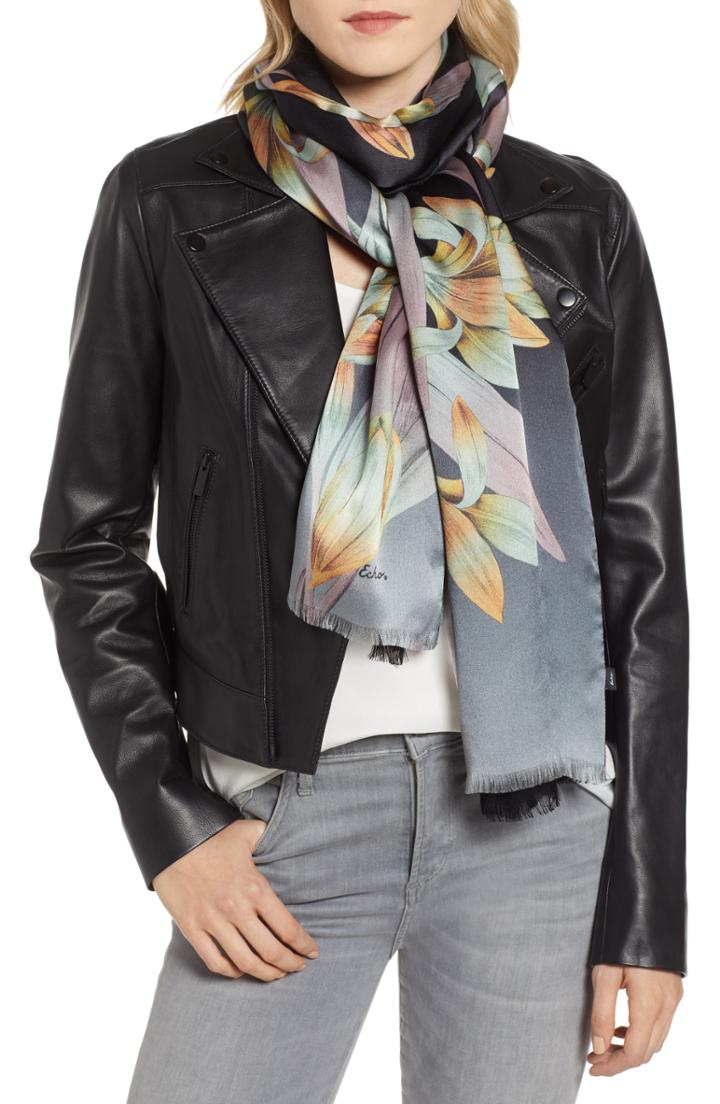 Women's Echo Cascading Floral Double Faced Scarf