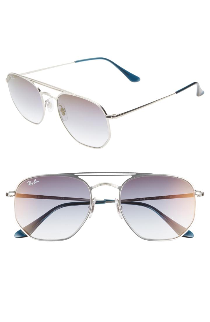 Men's Ray-ban Navigator 54mm Double Bridge Sunglasses - Transparent Blue