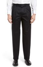 Men's Nordstrom Men's Shop Classic Smartcare(tm) Supima Cotton Pleated Trousers X 32 - Black