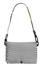 Truss Embellished Baguette Clutch - White