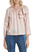 Women's La Vie Rebecca Taylor Bow Neck Washed Sateen Top