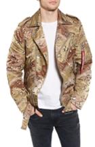 Men's Alpha Industries Outlaw Biker Jacket - Brown