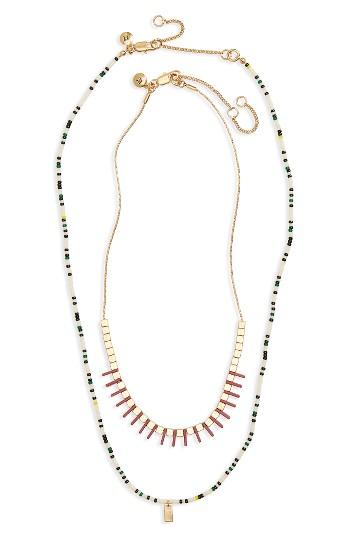 Women's Madewell Set Of 2 Beaded Layered Necklaces