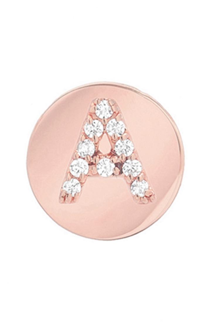 Women's Mini Mini Jewels Framed Diamond Initial Earring