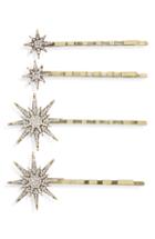 Cara 4-pack Crystal Star Bobby Pins, Size - Metallic