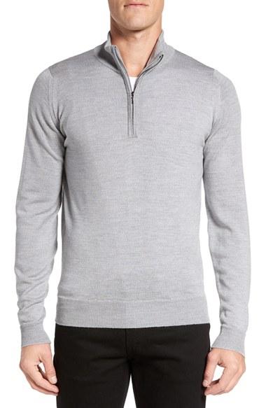 Men's John Smedley 'tapton' Quarter Zip Merino Wool Sweater