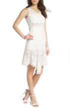 Women's Nsr Asymmetric Hem Eyelet Dress - White