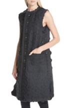 Women's Noir Kei Ninomiya Floral Faux Fur Reversible Vest - Black