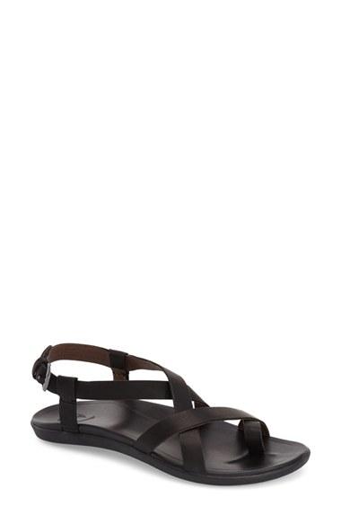 Women's Olukai 'upena' Flat Sandal M - Black