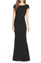 Women's Katie May Plunge Knot Back Gown - Black