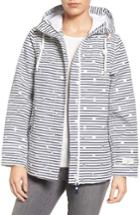 Women's Joules Right As Rain Print Waterproof Hooded Jacket - Metallic