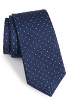 Men's Calibrate Bre Dot Cotton & Silk Tie, Size - Blue