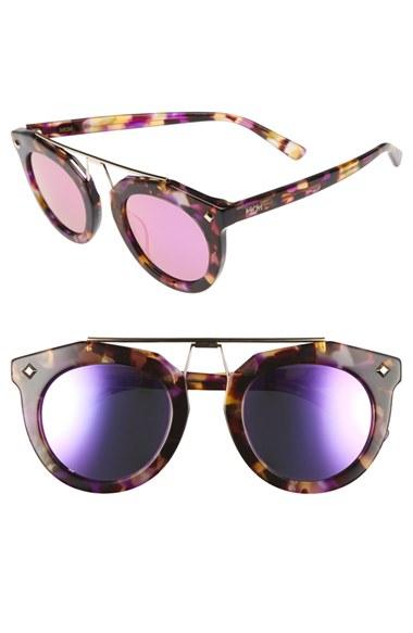 Women's Mcm 49mm Round Sunglasses - Havana Violet