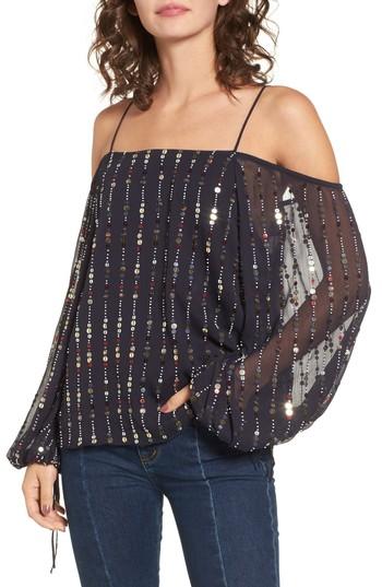 Women's Tularosa Cleo Sequin Date Night Blouse - Blue