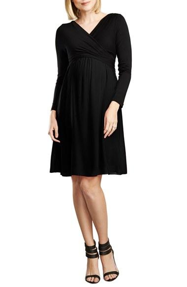 Women's Maternal America Crossover Maternity Dress - Black
