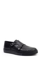 Men's Jared Lang Embossed Monk Strap Sneaker Eu - Black