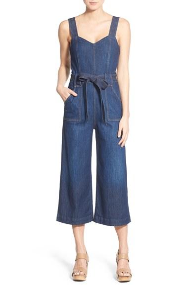 Women's 7 For All Mankind Denim Culotte Jumpsuit